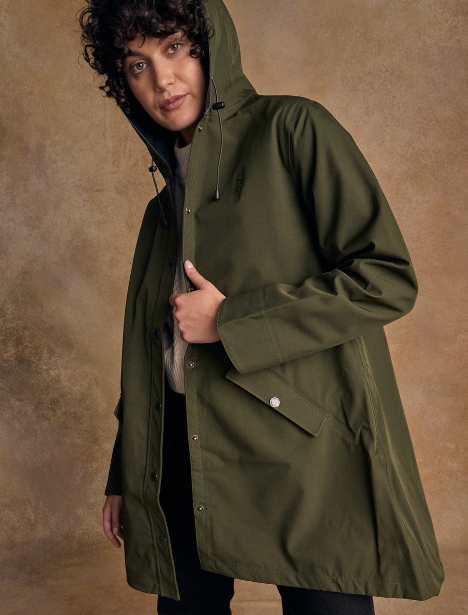 Fiadh Ladies Waterproof 3/4 Coat - Olive 