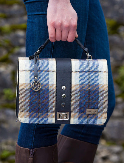 Fiona Tweed Bag - Cream Navy &amp; Beige