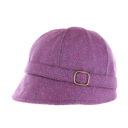 Ladies Tweed Flapper Cap - Purple &amp; Atlantic