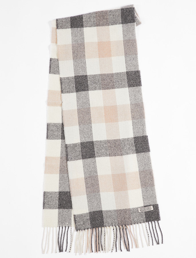 Lambswool Scarf - Neutral Block 