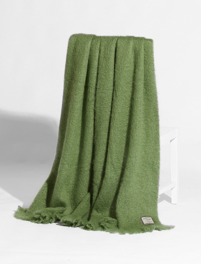 Mohair Throw - Moss Green 