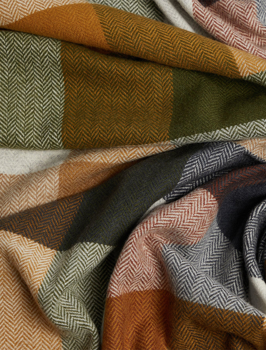 Lambswool Throw - Dark Grey &amp; White 
