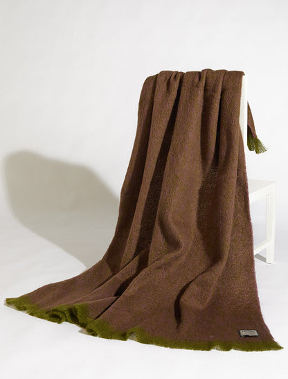 Mohair Throw - Green Purple 