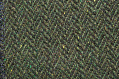 Luxurious Wool Tweed Snood - Green Herringbone