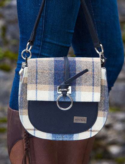 Grace Tweed Bag - Cream Navy &amp; Beige
