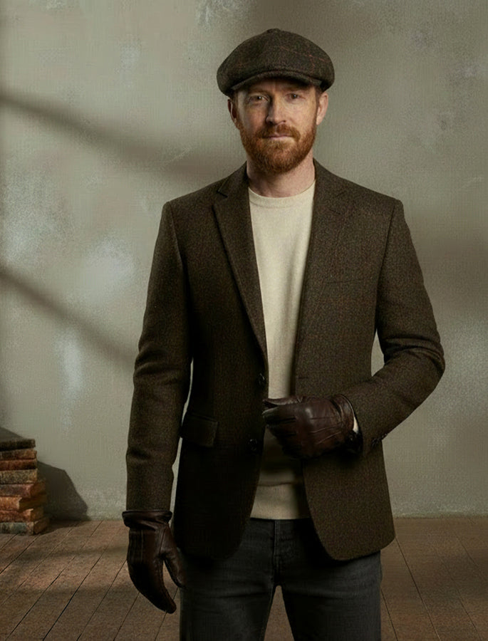 Classic Tweed Flat Cap – Green Box Check