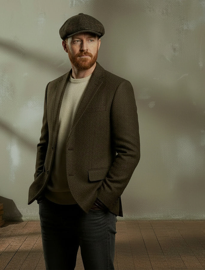 Classic Tweed Flat Cap – Green Box Check