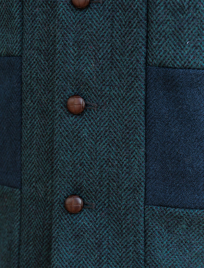 Irish Tweed Patchwork Waistcoat - Green 