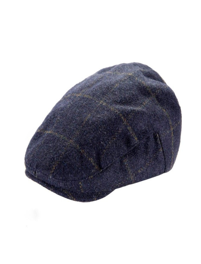 Classic Tweed Flat Cap – Blue Box Check