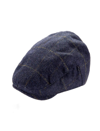 Classic Tweed Flat Cap – Blue Box Check