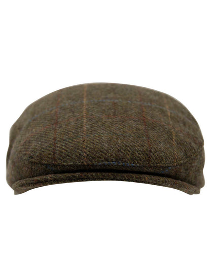 Wool Box Check Flat Cap - Brown
