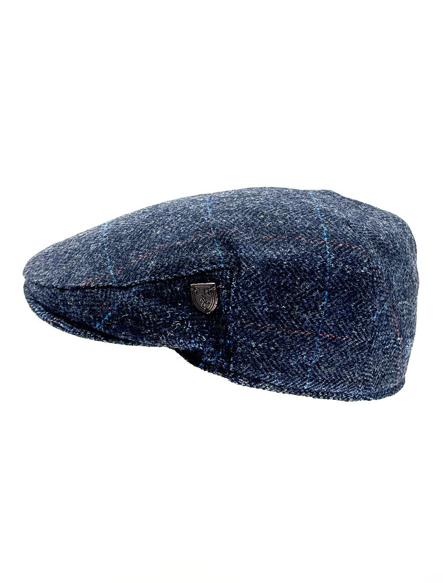 Wool Box Check Flat Cap - Blue