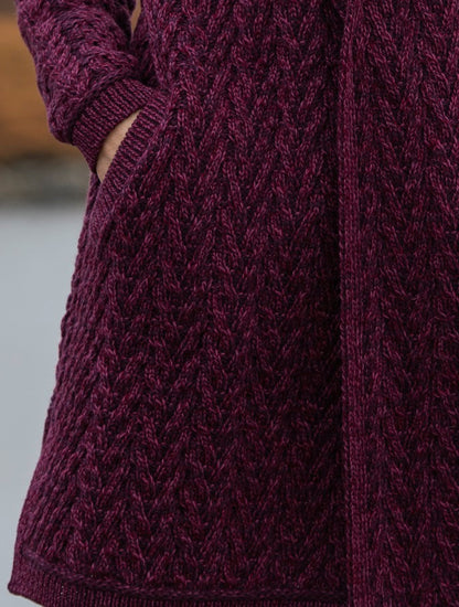 Ladies Herringbone Design Shawl Hood - Purple Mix 