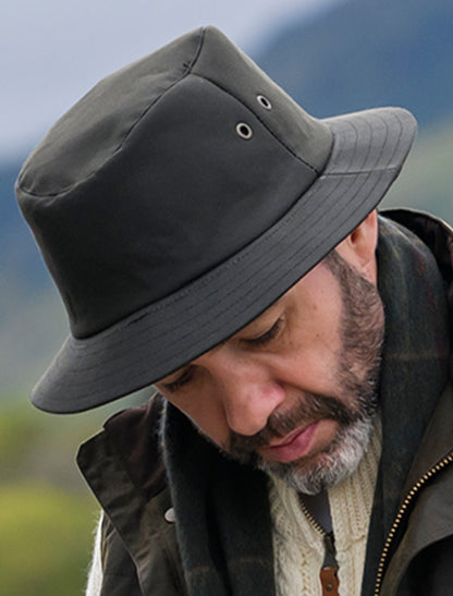 Waxed Walking Hat - Green 