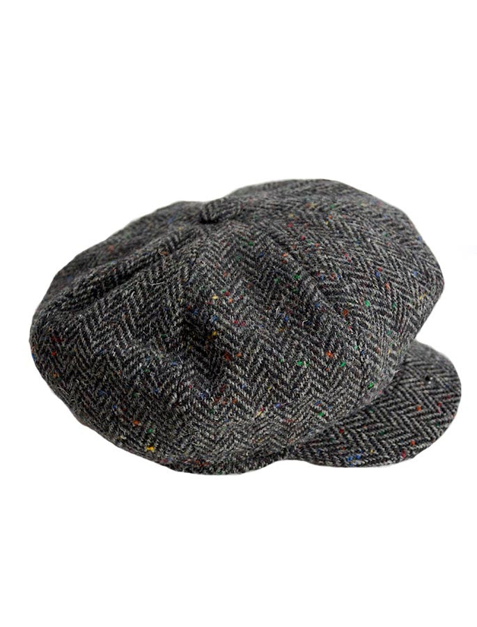 Donegal Tweed Mens Gatsby Cap - Charcoal 