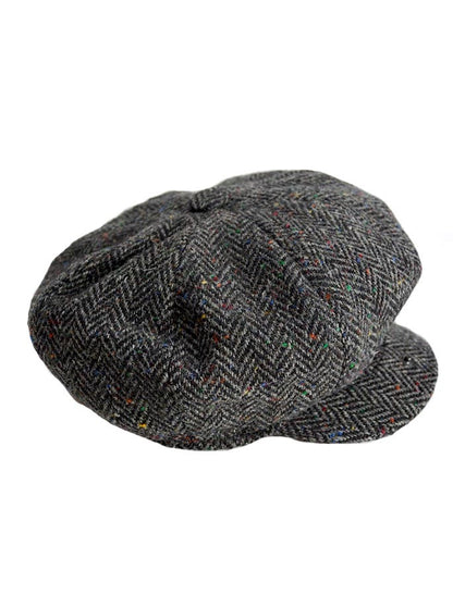 Donegal Tweed Mens Gatsby Cap - Charcoal 