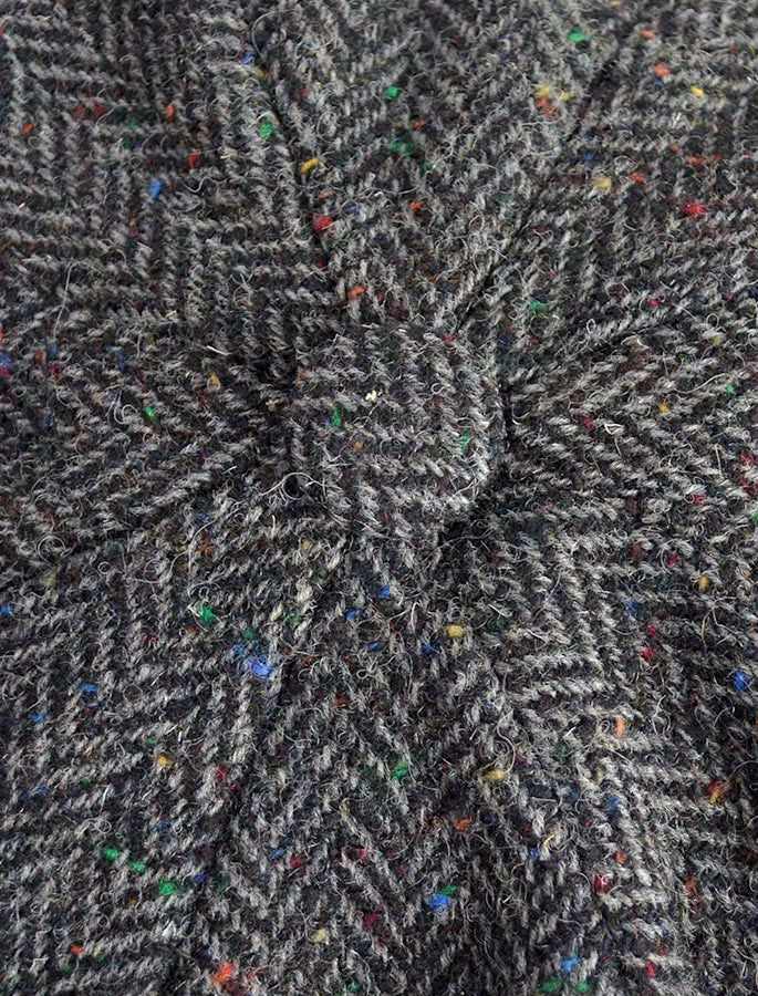 Donegal Tweed Mens Gatsby Cap - Charcoal 