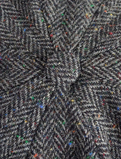 Donegal Tweed Mens Gatsby Cap - Charcoal 