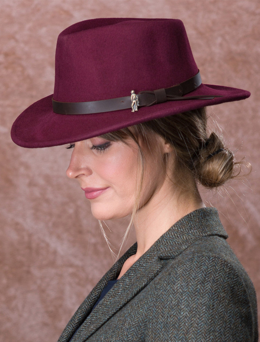 Boston Jack Felt Hat - Deep Burgundy 