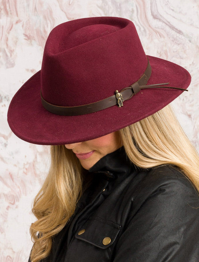 Boston Jack Felt Hat - Deep Burgundy 