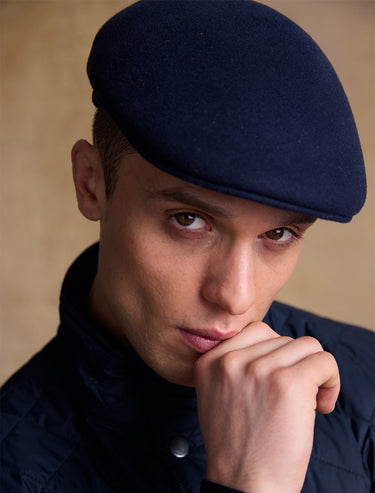 Galway Felt Flat Cap - Black