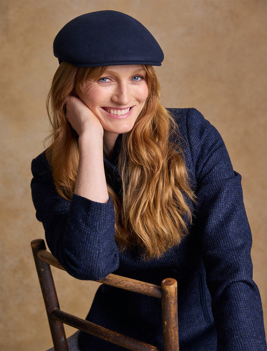 Ladies Galway Felt Flat Cap 