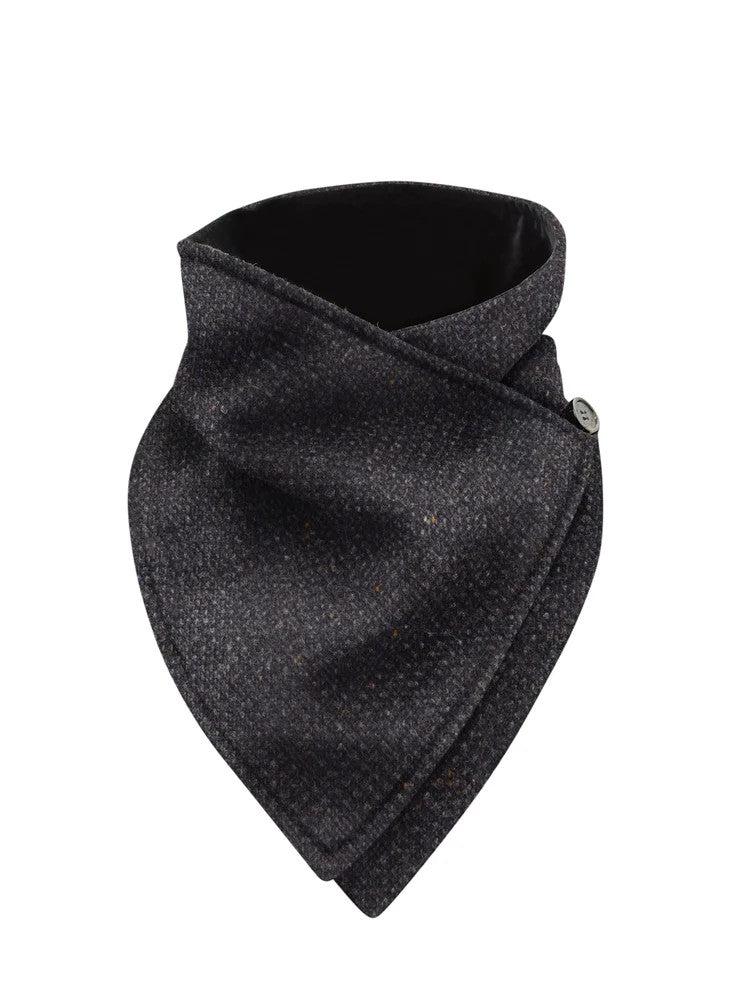 Luxurious Wool Tweed Snood - Brown Hopsack