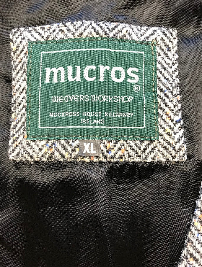 Irish Tweed Herringbone Waistcoat - Grey -Label