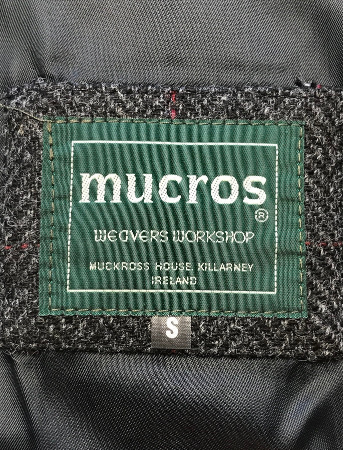 Irish Tweed Herringbone Waistcoat - Charcoal &amp; Red - label