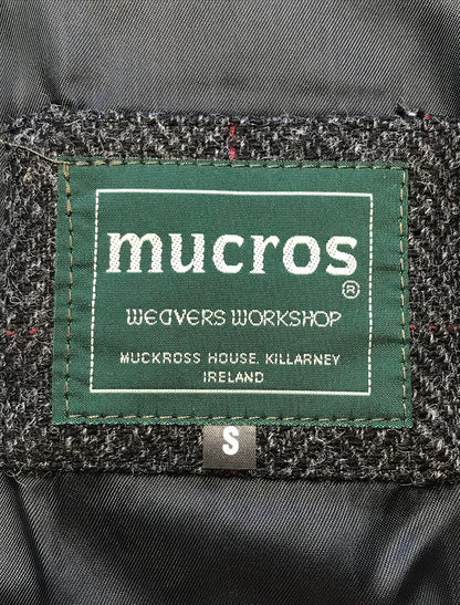Irish Tweed Herringbone Waistcoat - Charcoal &amp; Red - label