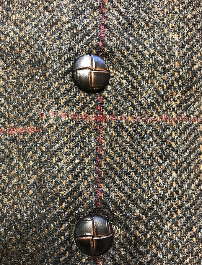 Irish Tweed Herringbone Waistcoat - Brown &amp; Red