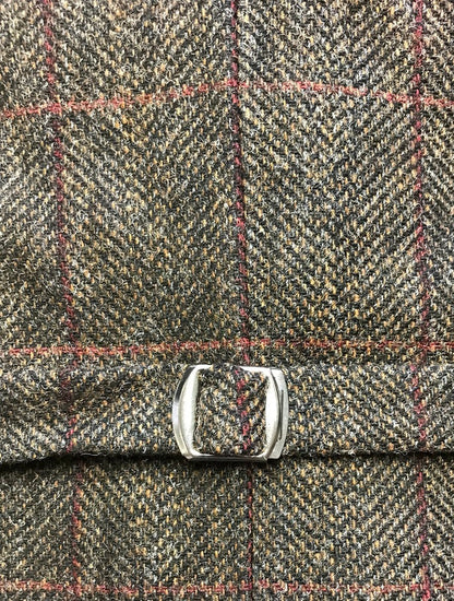 Irish Tweed Herringbone Waistcoat - Brown &amp; Red