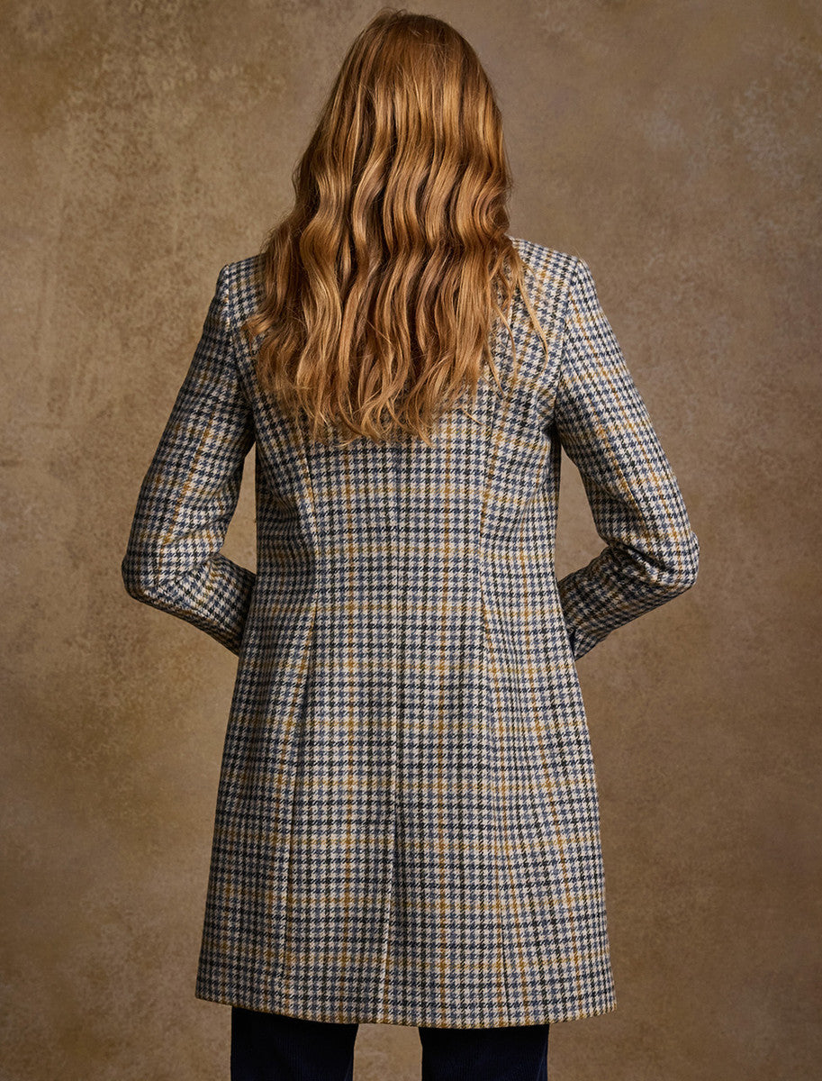 Isabella Tweed Coat - Saffron Cobalt Blue 