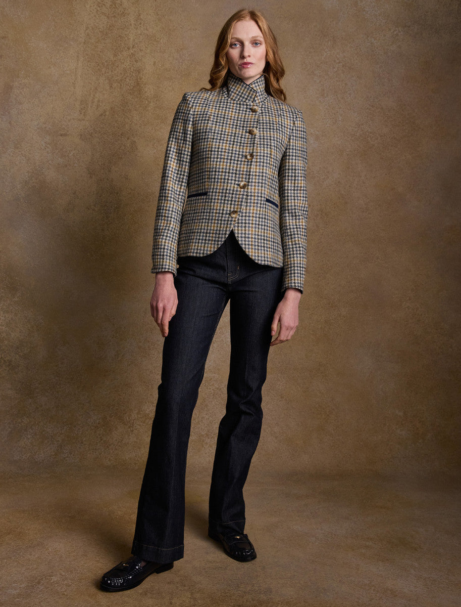 Sasha Tweed Blazer - Saffron Cobalt Blue 