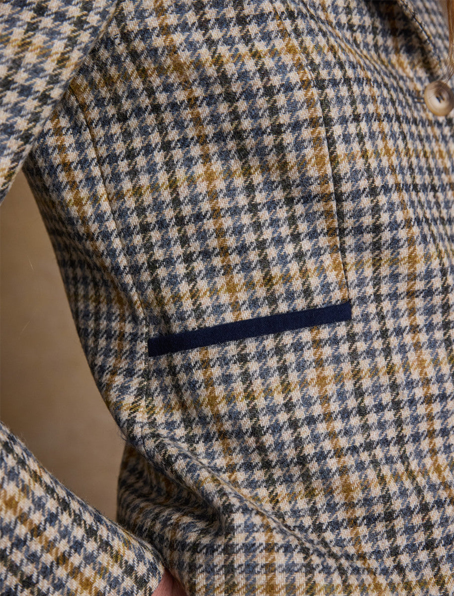 Sasha Tweed Blazer - Saffron Cobalt Blue 