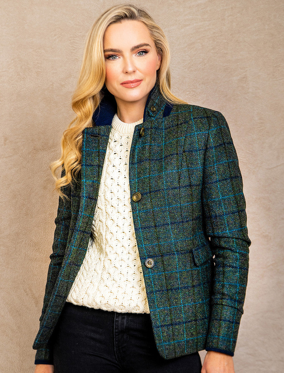 Donna Tweed Blazer – Teal Earth 