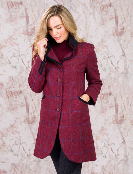 Sinead Tweed Coat - Light Teal Check | Jack Murphy – Weavers of