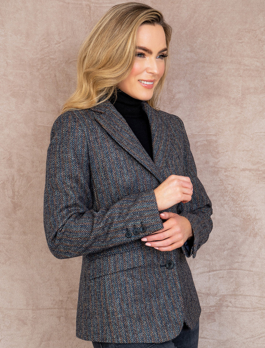 Tara Tweed Hacking Jacket - Blue Moon 