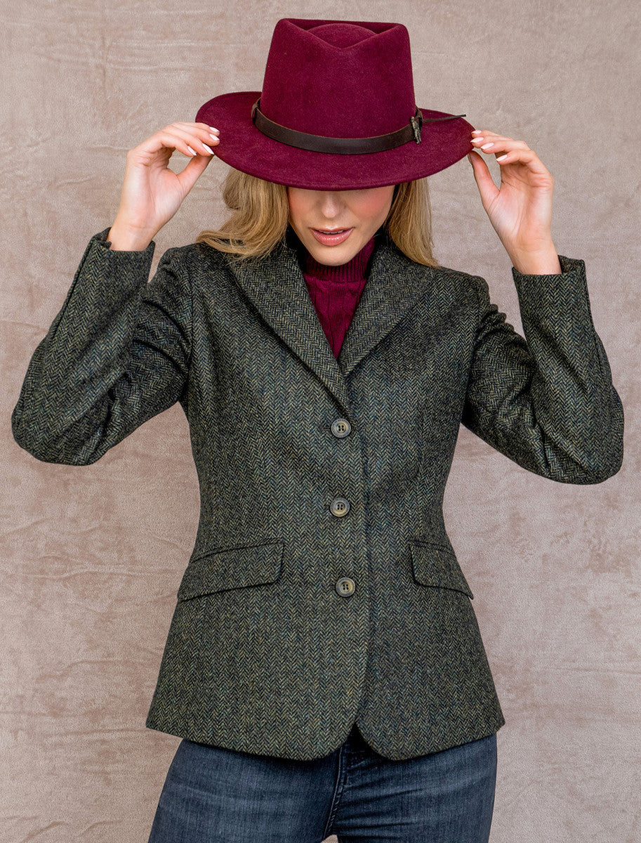 Tara Tweed Hacking Jacket - Green Fields 