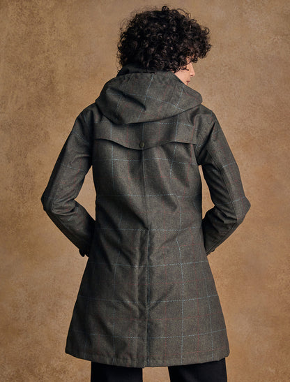 Sophia Waterproof Coat - Green Windowpane 