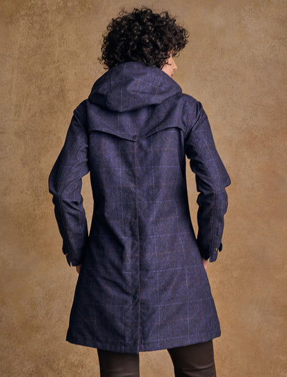 Sophia Waterproof Coat - Navy Windowpane 