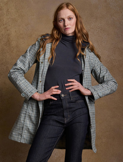 Sophia Waterproof Coat - Jade Check