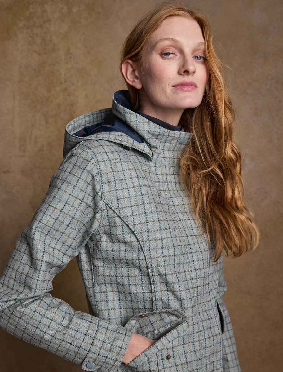 Sophia Waterproof Coat - Jade Check