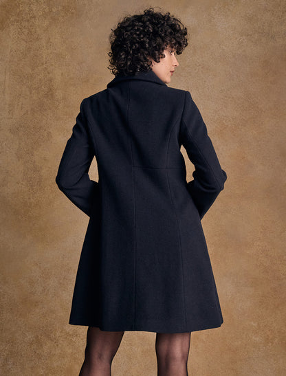 Aimee Tweed Coat - Navy Melton 