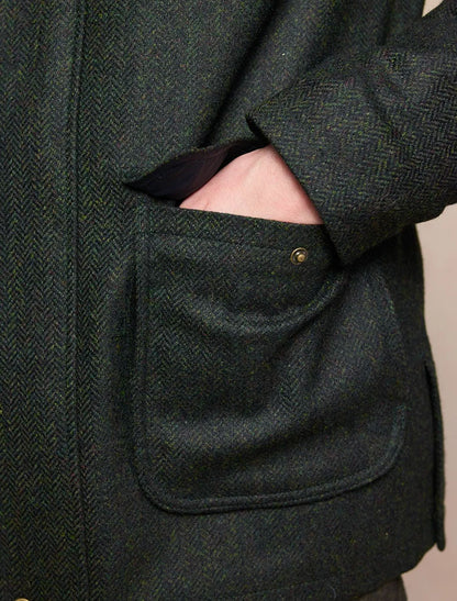 Seamus Tweed Jacket - Green Herringbone