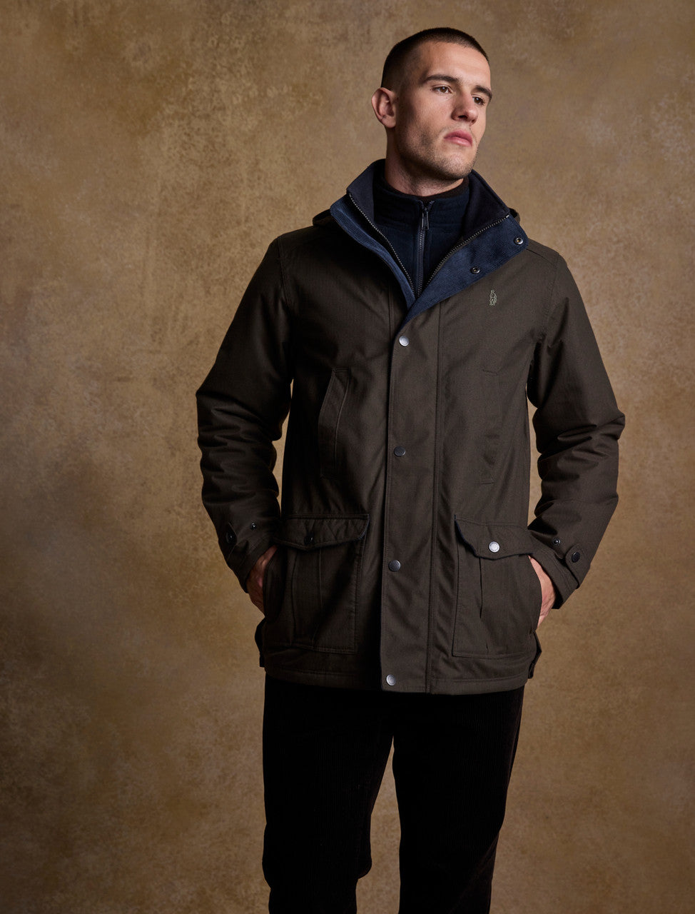Michael Waterproof Coat - Navy | Weavers of Ireland