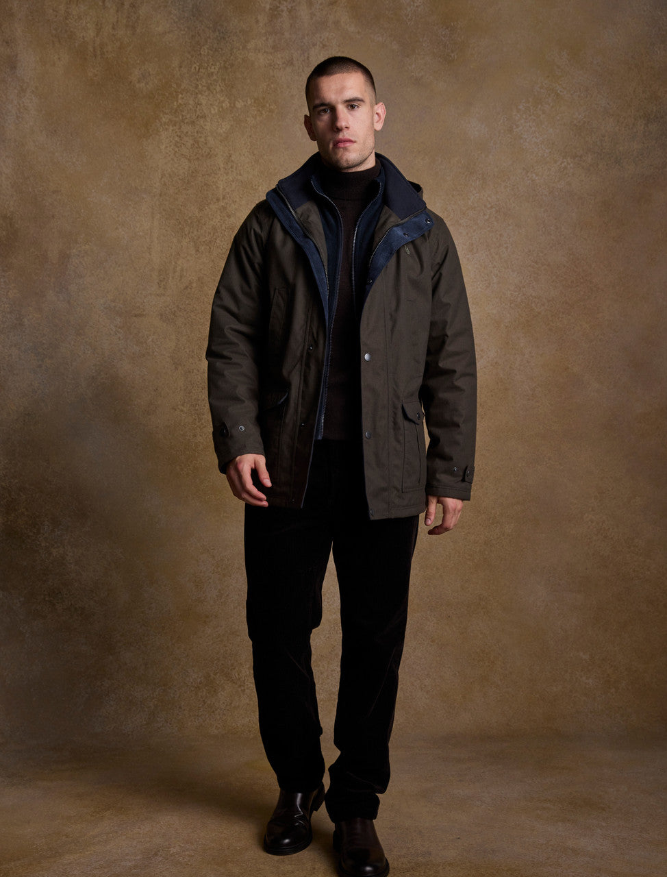 Michael Waterproof Coat - Navy | Weavers of Ireland