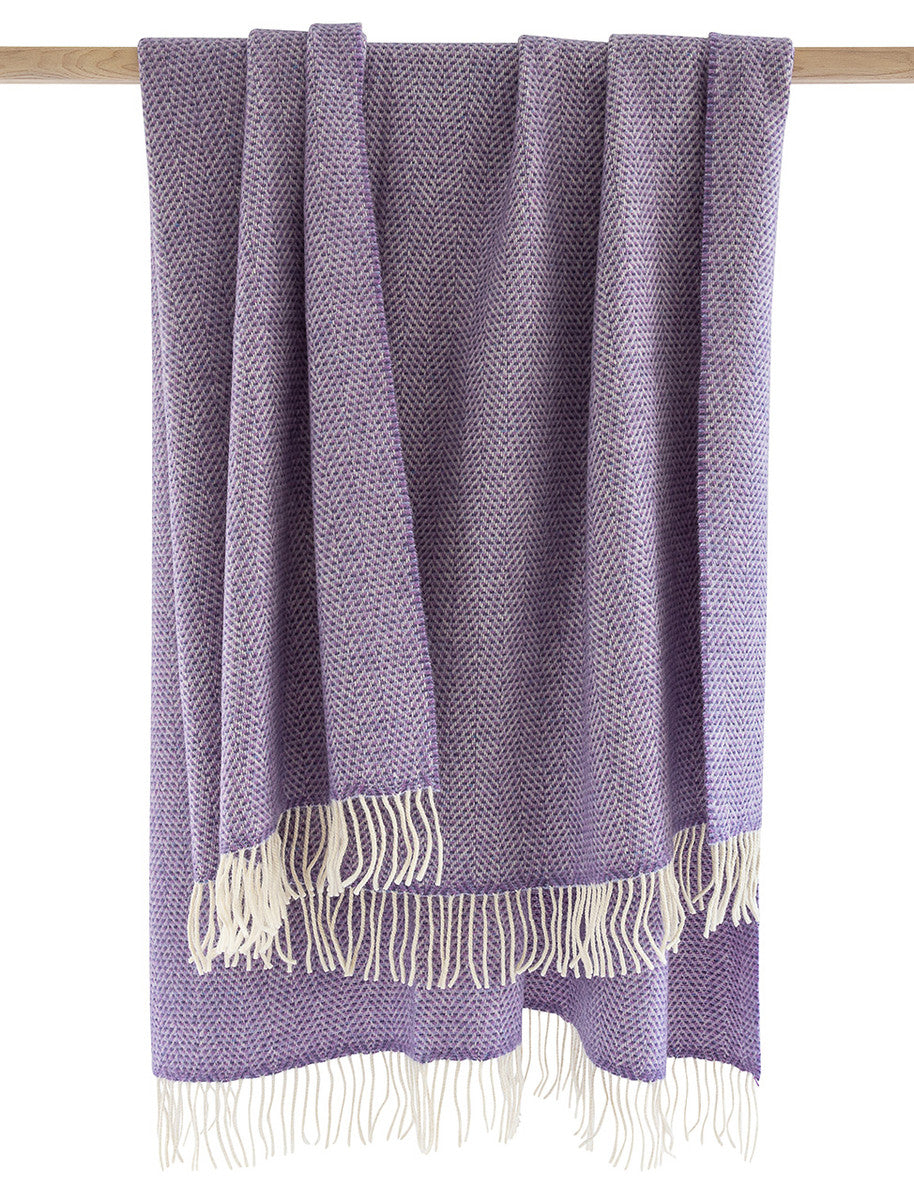 Luxury Cashmere Wool Throw - Lavender Purple 