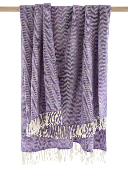 Luxury Cashmere Wool Throw - Lavender Purple
