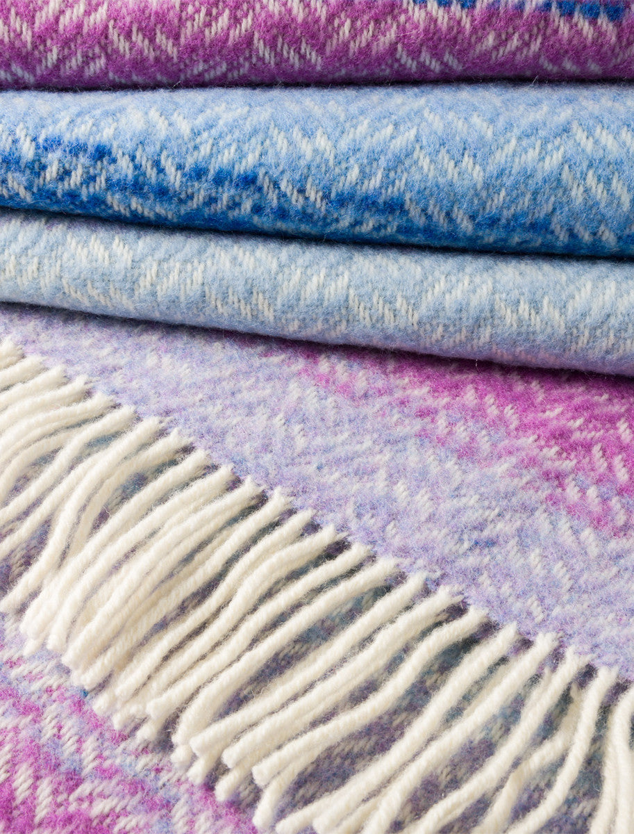 Cashmere Wool Throw - Blue Lavender Purple